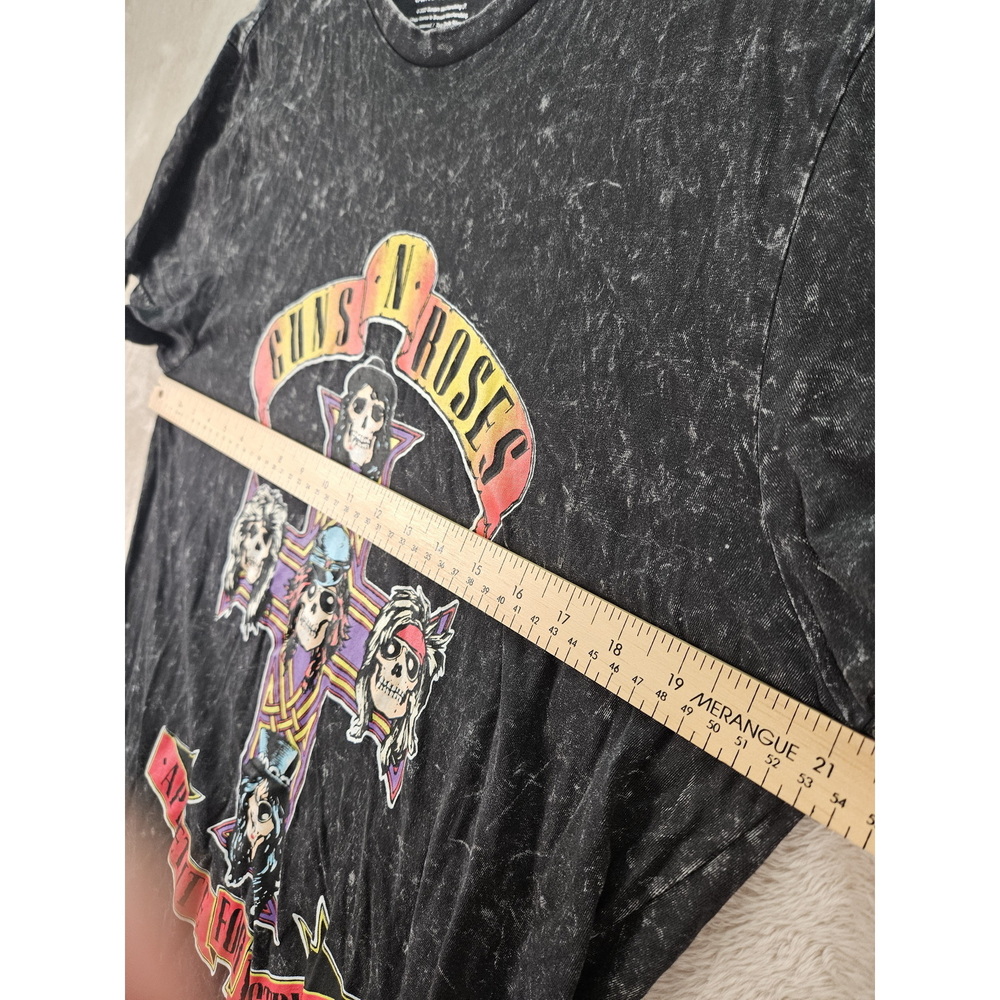 Guns N' Roses Appetite for Destruction T-shirt Black Acid-Wash Iconic Cross - Picture 6 of 10